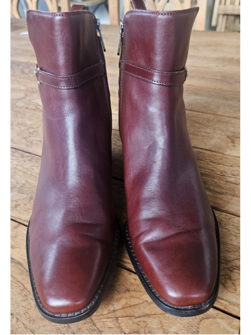 Sam Edelman Brawley Leather Ankle Booties Burgundy Size 10